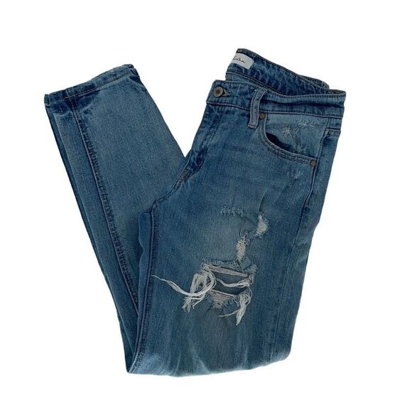 KanCan‎ Womens Distressed Jeans Denim 5 Pocket Stretch Light Wash Blue Size 7/27 - Picture 6 of 13